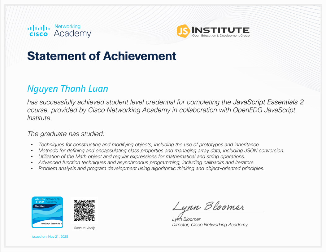 Cisco JavaScript Essentials 2